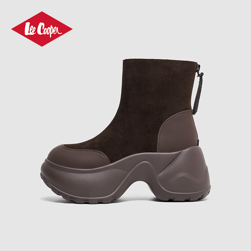 Lee Cooper切尔西靴女2025秋冬新款厚底显高小个子爆款短筒靴子女