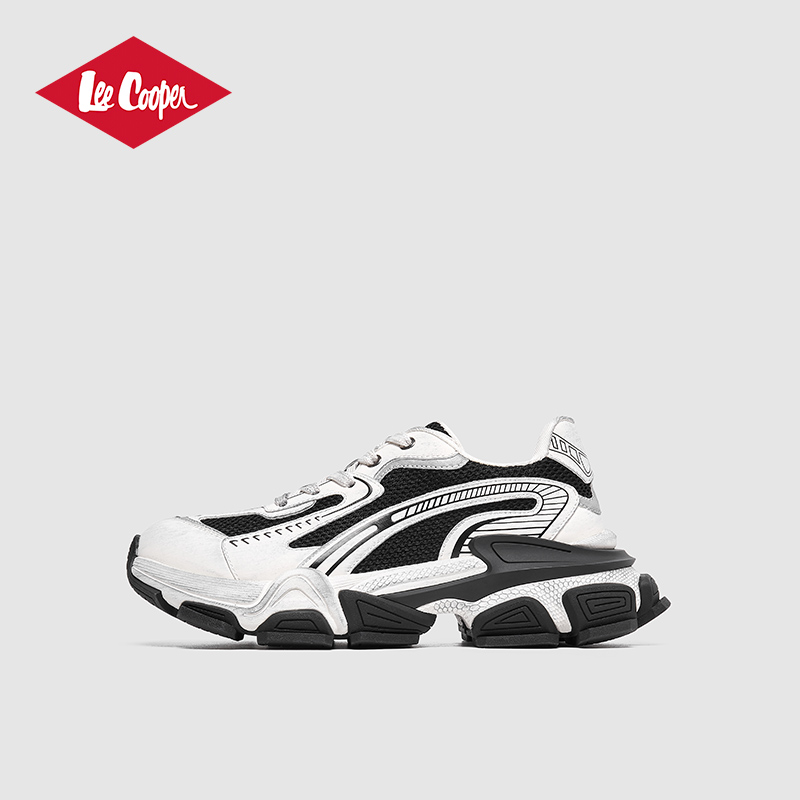 Lee Cooper厚底老爹鞋男2025秋冬新款轻便网面男士运动鞋户外鞋子