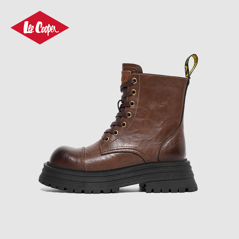 Lee Cooper马丁靴女2025秋冬新款英伦风复古短靴厚底增高秋冬单靴