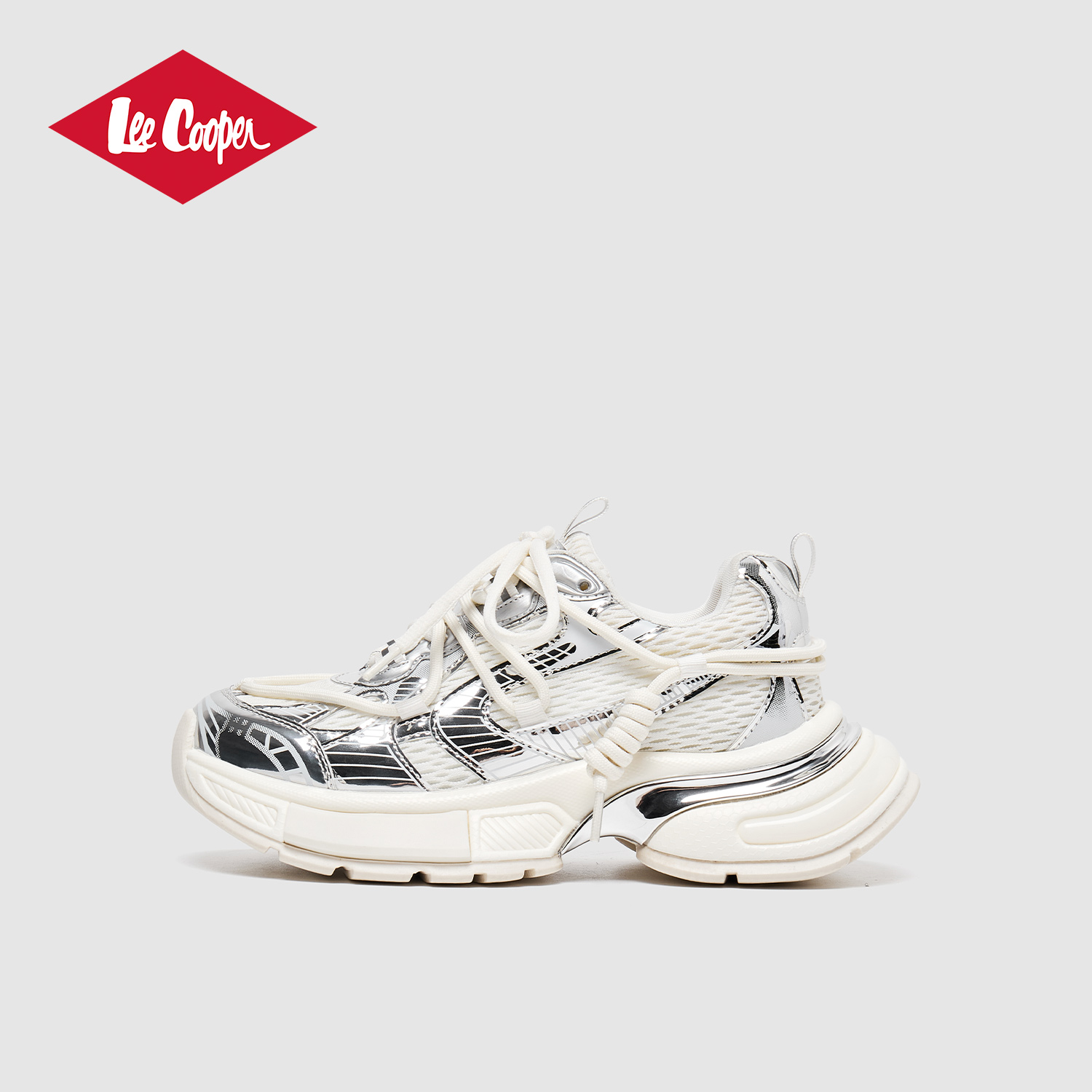 Lee Cooper老爹鞋女2025秋季新款厚底增高百搭织面透气休闲鞋潮鞋