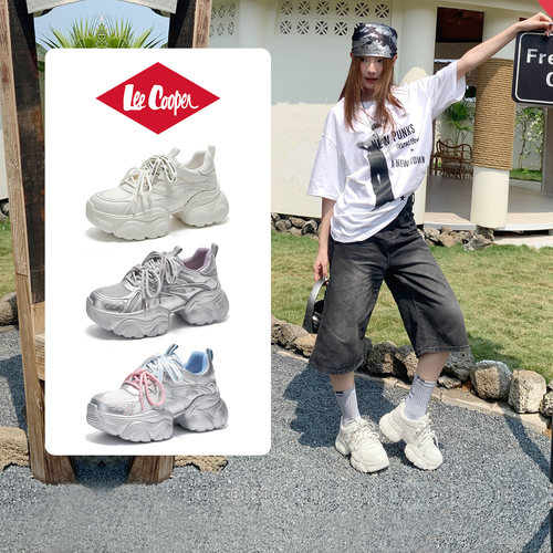Lee Cooper时尚老爹鞋女款2026新款秋季厚底增高透气轻便休闲女鞋