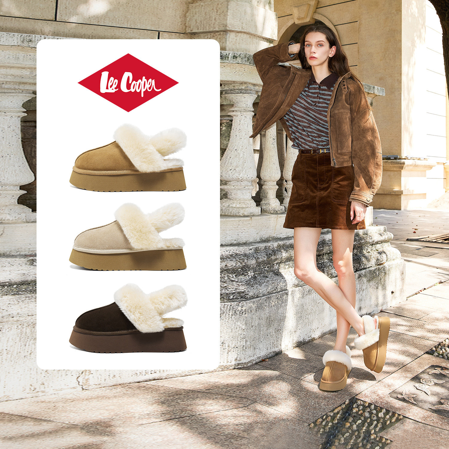 【孟子义同款系列】Lee Cooper厚底雪地靴女款2025新款