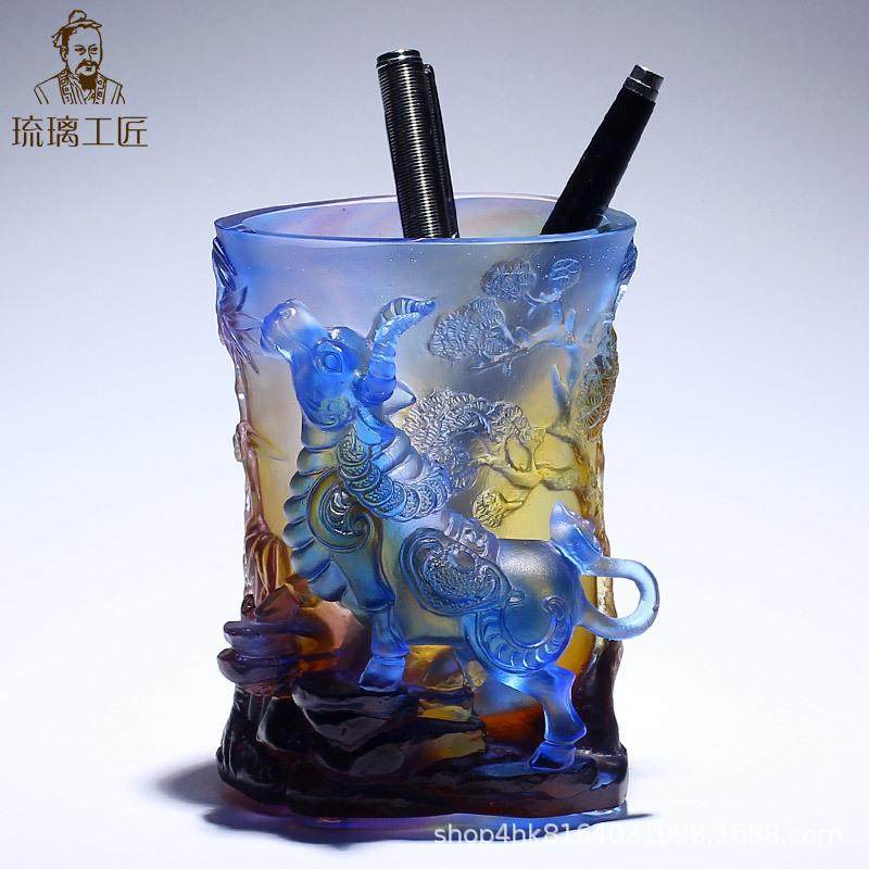 手工制作琉璃工艺品牛气冲天笔筒办公室老板桌面装饰摆件领导高档,自行车/骑行装备/零配件,更多零件/配件,淘宝优惠券,粉丝福利购,淘宝优惠卷