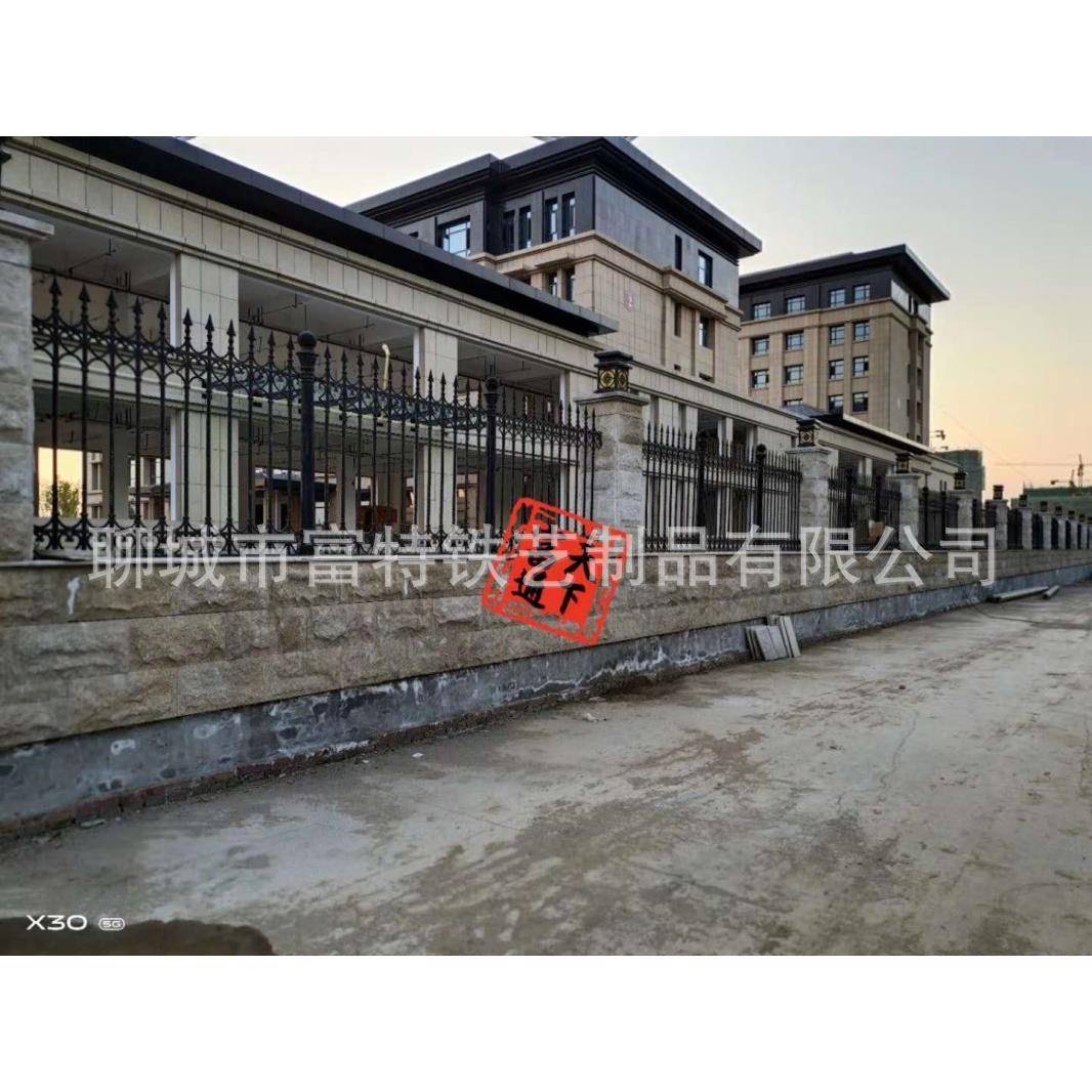 广州欧式铸铁护栏铁艺围墙心形高档小区围栏庭院安全栏铁栅栏