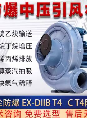 EXtDA21制药机械粉尘输送隔爆鼓风机实验室通风用中压防爆风泵
