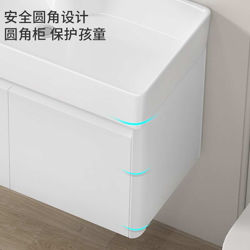 卫生间小尺寸浴室柜阳台陶瓷一体盆太空铝洗漱台小空间迷你洗手台