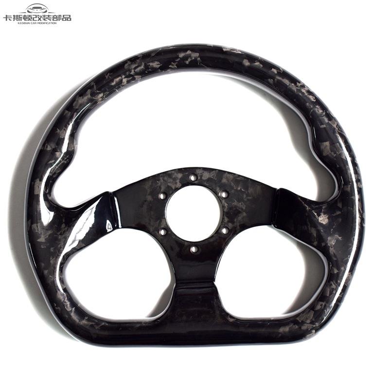 支持加工 汽车方向盘赛车竞赛碳纤维乱纹哑光直径320mm，凹度30mm