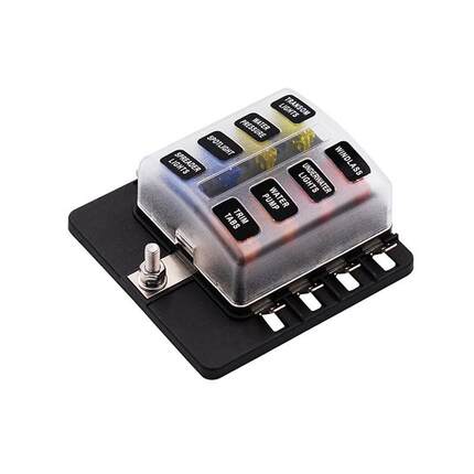 8路单正极保险丝盒 1进8出保险盒 带LED红色指示灯 接线端子款