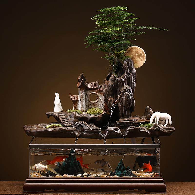 创意假山流水喷泉小型流水鱼缸景观办公室玄关桌面家居风水招财,玩具/童车/益智/积木/模型,毛绒/玩偶/公仔/布艺类玩具,淘宝优惠券,粉丝福利购,淘宝优惠卷
