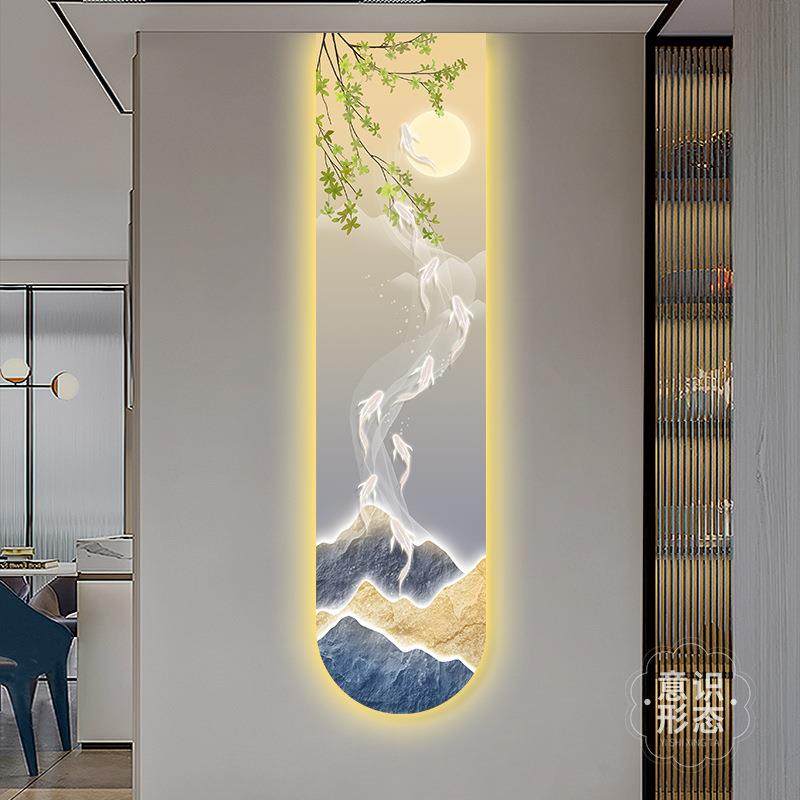 新氛围挂画竖轻奢中式灯画九鱼装饰画大气长条图道走廊玄关过led,玩具/童车/益智/积木/模型,毛绒/玩偶/公仔/布艺类玩具,淘宝优惠券,粉丝福利购,淘宝优惠卷