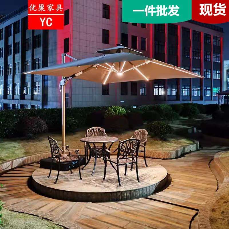 户外遮阳伞庭院伞罗马伞室外桌椅带伞露天摆摊大太阳伞院子户外伞