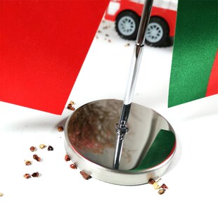 爱国精品车载双面国旗汽车保平安摆件党旗车用摆饰红旗摆台不锈钢