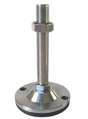 D150黑色防滑防震重型SUS304不锈钢L调节脚杯重载型设备支撑脚