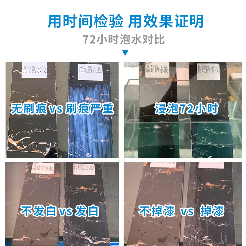 卫生间透明防水胶免砸砖涂料浴室厕所瓷砖缝隙T漏水补漏渗透剂