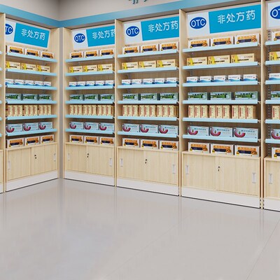 药店货架展示架药柜中药柜诊所西药柜参茸L柜玻璃柜台药品药房货