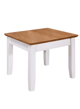 纯实木沙发边几现代简约小方茶几白色红橡原木角几客X厅阳台小方