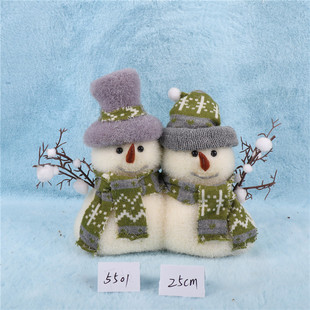 圣诞装饰用品泡沫植绒雪人造型摆件橱窗商场场景布置布艺圣诞雪人