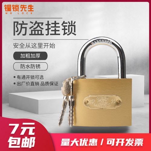 通用宿舍锁小挂锁仿铜通开挂锁学生衣柜小锁机箱锁仓库大门铁锁头