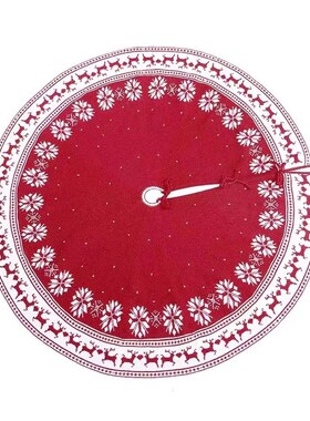 圣诞节树裙针织红色雪花鹿树裙树底围裙圣诞地毯垫V圣诞树底装饰