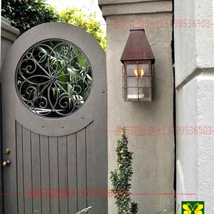 定制欧式铁艺大门防腐实木门庭院门花园别墅门入户单双开户外门