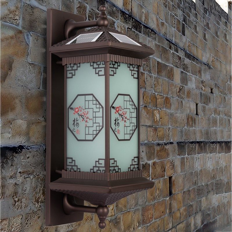 太阳能壁灯防水户外景观灯别墅大门庭院中国风复古走廊外墙长壁灯,家装灯饰光源,户外壁灯,淘宝优惠券,粉丝福利购,淘宝优惠卷
