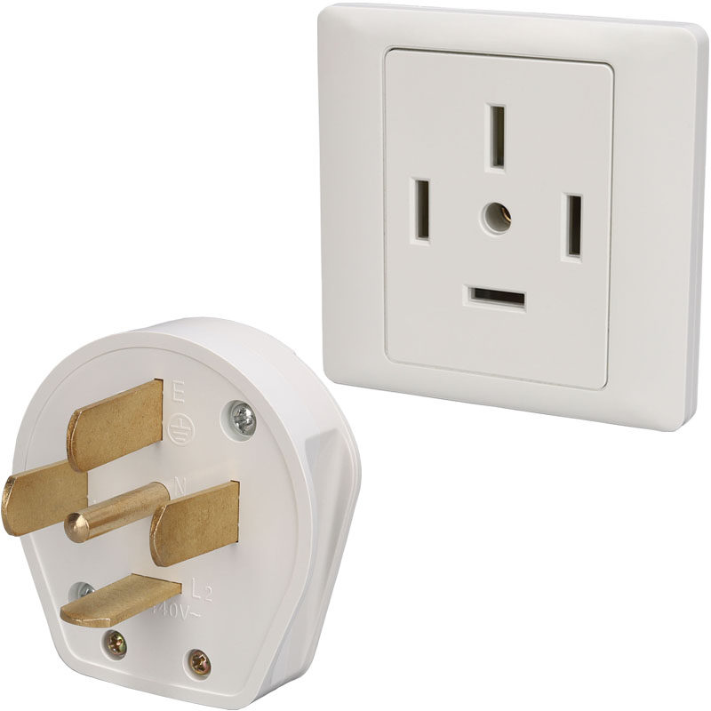 86型三相五线插头插座五极5眼五脚440V动力插头25A暗装工业插座