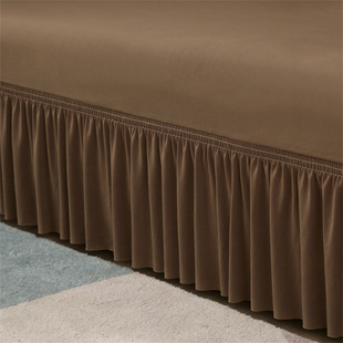 纯色裙摆全包沙发套通用组合沙发罩简约现代四季通用沙发垫巾一体