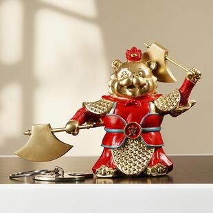 寅虎本命年摆件新中式十二生肖守护神家具摆件新年