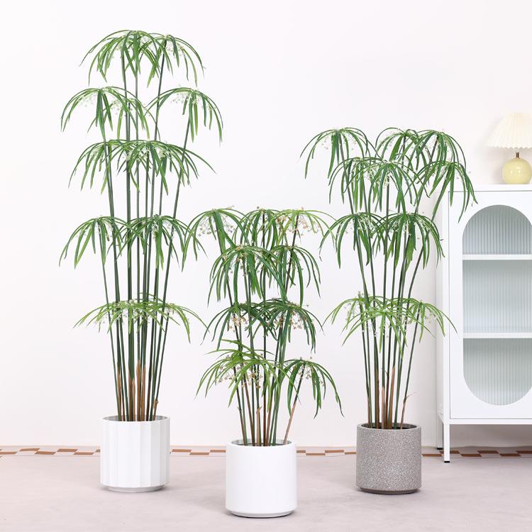 高级仿真风车草大型仿生植物水竹盆栽造景客厅落地假绿植装饰摆件