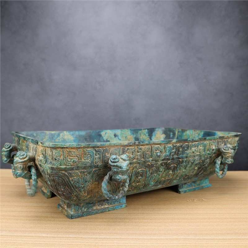 古青铜器西周三大青铜器之一虢季子白盘家居摆件博物馆古玩收藏