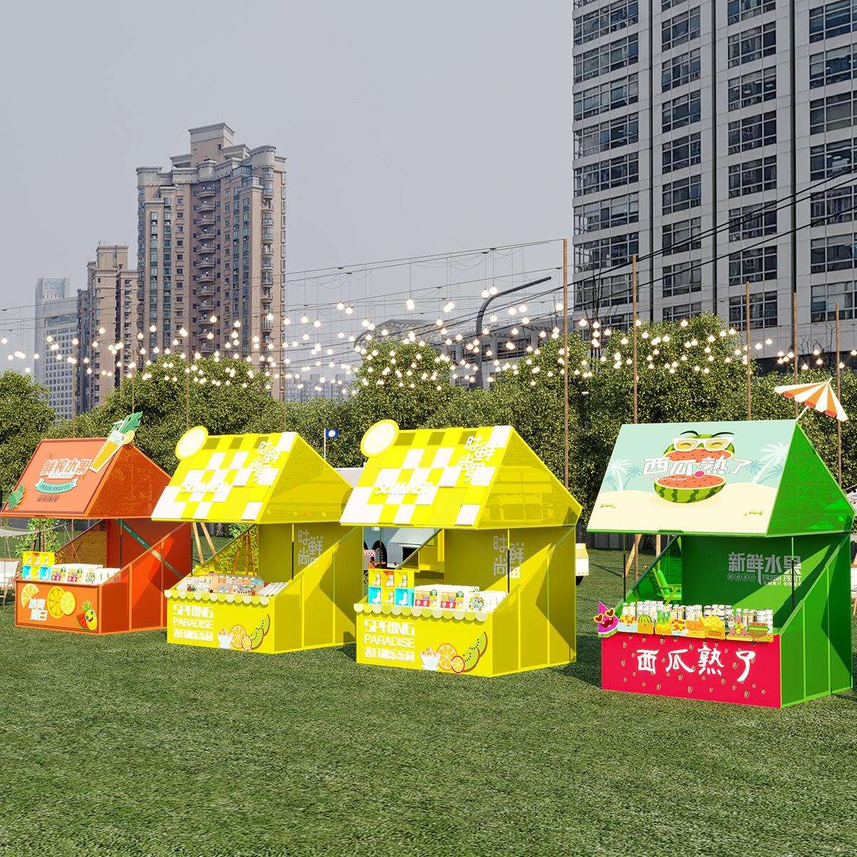 景区饮品摆摊架创意集市售货架商场活动促销架夜市小吃美食摊位架