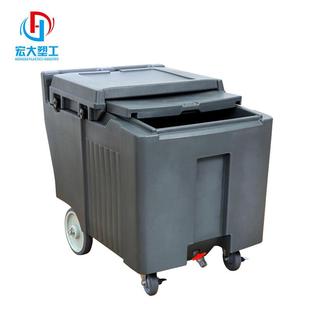 厂家供应带滚轮竖型储冰箱 商用制冰机储冰箱储冰车 餐厅储冰推车