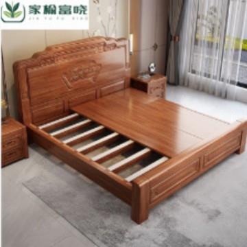 金花梨木全实木床1.8米1.5米古典仿古雕花主卧大床中式大床婚床