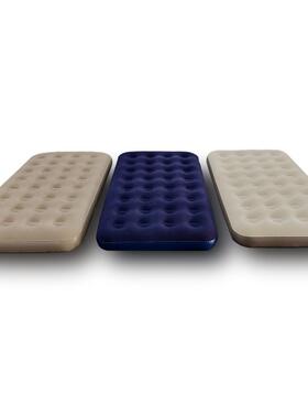 现货源头厂家加大款单人充气床植绒PVC蜂窝便携式可折叠充气床垫