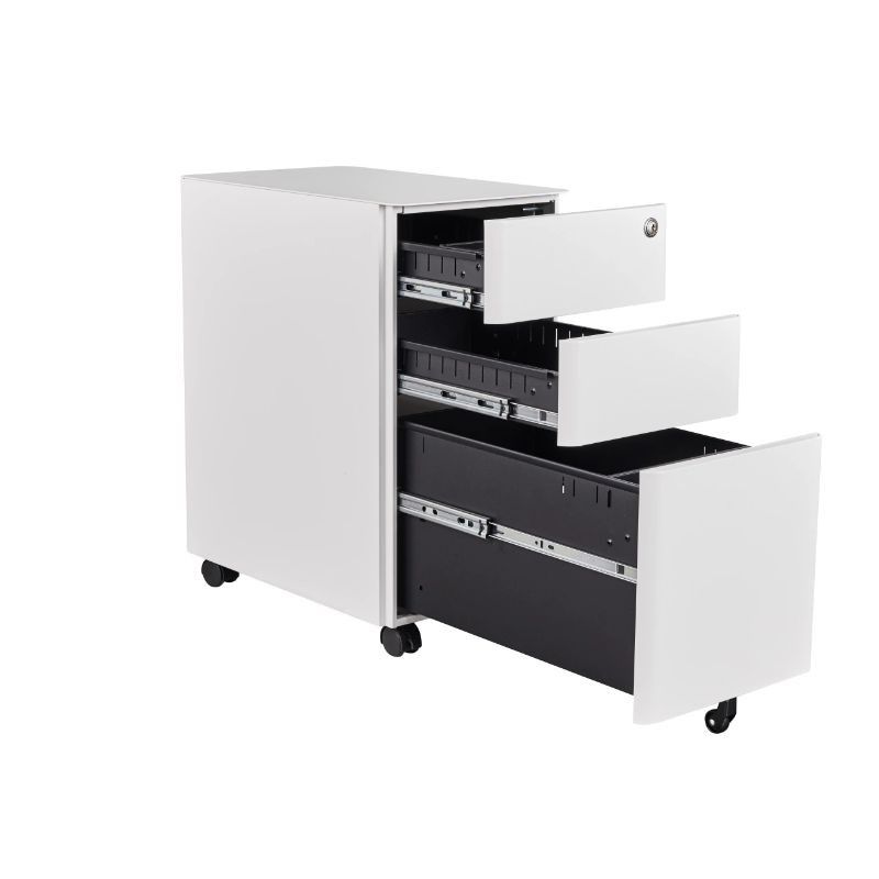 活动柜文件柜A4纸柜挂劳柜彩色钢制铁皮办公桌下矮柜(无需安装)