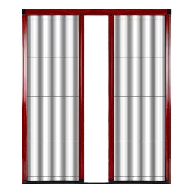 无轨纱门折叠无下轨防蚊大门铜门别墅铝合金入户门推拉免打孔隐形