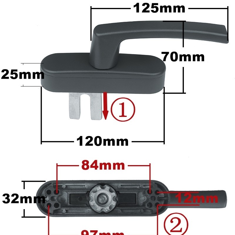 老式50型铝合金窗m户把手平开窗断桥外推门窗传动执手拉手外开配