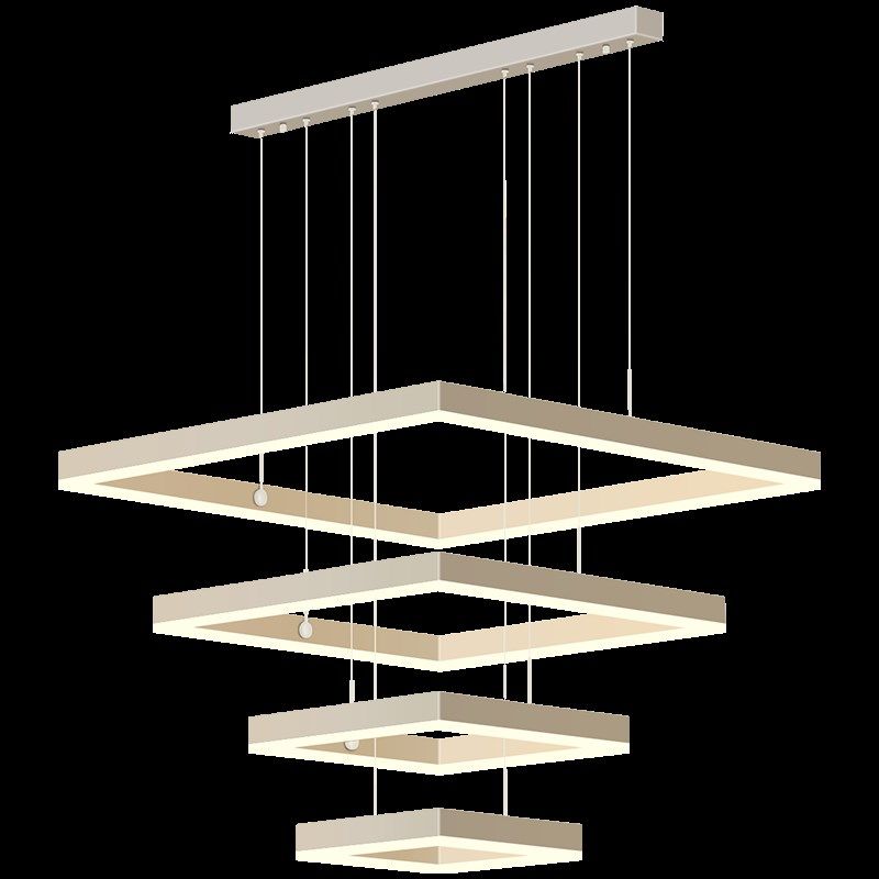 客厅吊灯2025年现代简约无极调光大灯餐厅主灯白色方形双层客厅灯,家装灯饰光源,客厅吊灯,淘宝优惠券,粉丝福利购,淘宝优惠卷