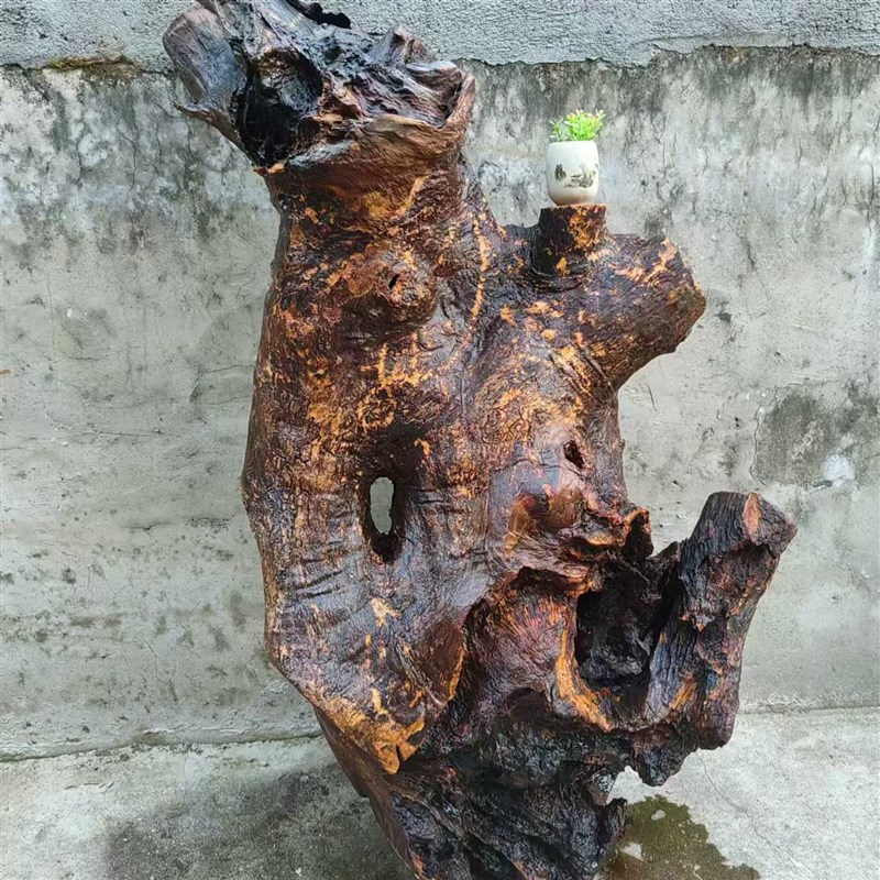 原生态香樟c木原木根雕树根风化客厅电视柜造型创意家居装饰摆件