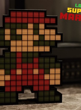 复古怀旧指数爆m灯像素风超级玛丽氛围夜灯电玩家居装饰