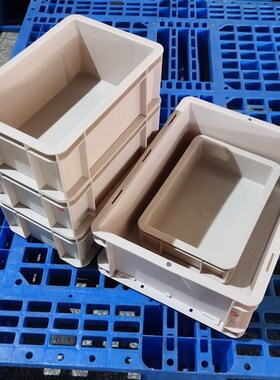 卡其色工b业风收纳箱储物箱EU箱鱼缸过滤箱打孔箱子鱼池周转箱