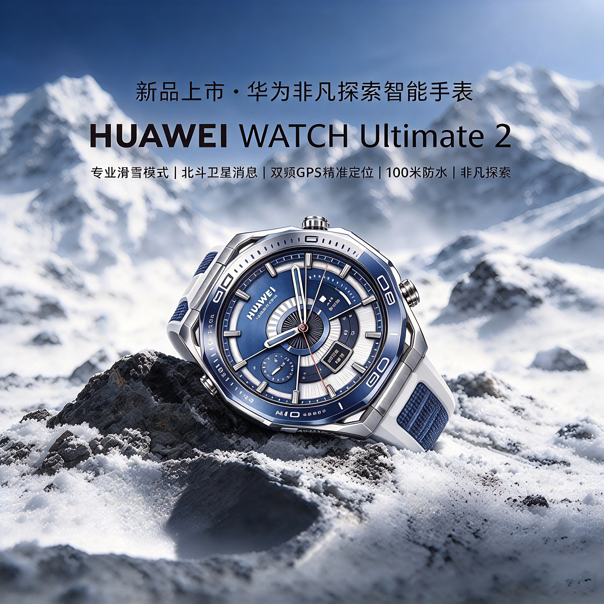 【官方正品】华为 WATCH Ultimate 2 非凡探索 2 专业高尔夫球场地坡度补偿 eSIM 北斗卫星消息手表