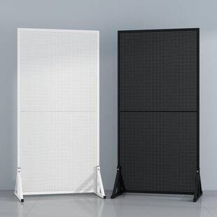 落地洞洞板带轮子饰品袜子展览挂货架五金工具置物架收纳配件