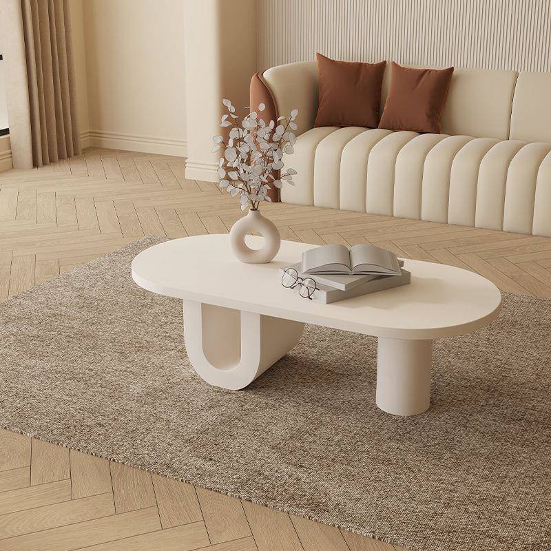 法式奶油风U形茶几现代简约家用小户型网红轻奢高级新款桌子