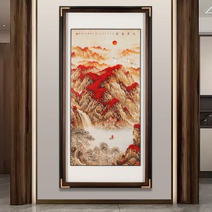 玄关画2024年k新款 进门生财手工铜雕挂画鸿运当 高端正对门新中式