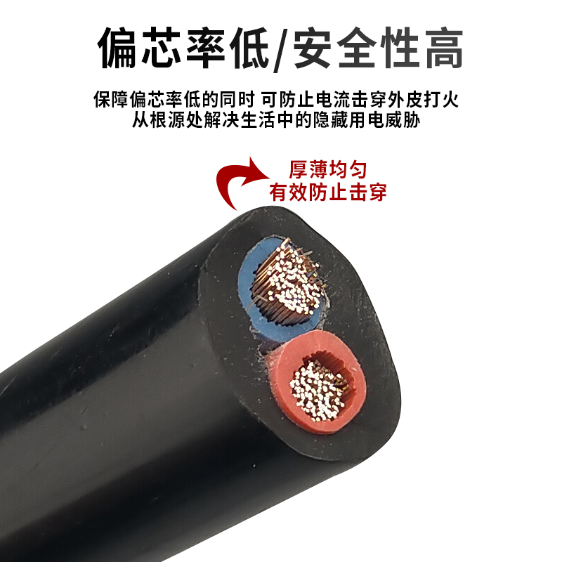 国标2芯3芯足f1.5/2.5/4/6平方电线电缆线户外防冻护套线电源软线