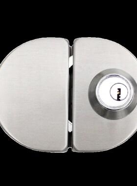 玻璃门锁免钻孔拉门办公室门店无框钢u型商铺无框玻璃门锁黑色