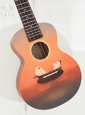 奈施Adela 知乎刘看山定制款尤克里里桃花芯单板初学入门桃子鱼仔