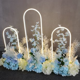 2021婚庆路引爱 N次方灯光路引成品绢花路引铁艺led灯带发光路引