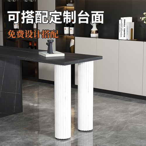 定制圆形吧台支架金属大理石岩板餐桌茶几大板书桌支撑脚底座轻奢